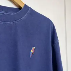 コンゴウインコ刺繍Tシャツ ネイビー 164cm リラックスフィット 鳥 半袖のサムネイル
