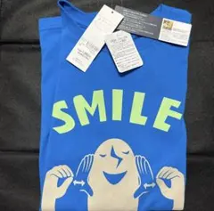 青　Ｓ【SMILE】新品未着用　手話Tシャツ　Ｓサイズ 　Tシャツ　手話　笑顔