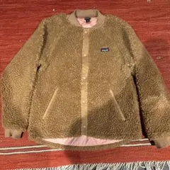 patagonia フリースジャケット ガールズ14 XL ベージュ