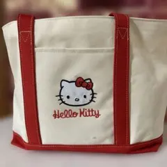 Hello Kitty トートバッグ アイボリー/レッド