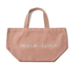 DEAN＆DELUCA♪レアロゴラメ入り　内ポケ付　トートバッグSコーラルピンク