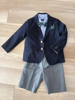 フォーマルスーツ110cm⭐︎ネイビーブレーザー＆グレーズボン＆ブルーシャツ