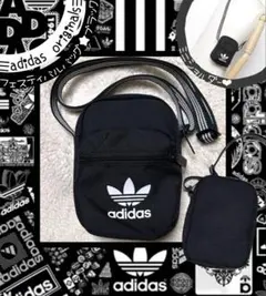 adidas ブラック ショルダーバッグ フェスティバルバッグのサムネイル