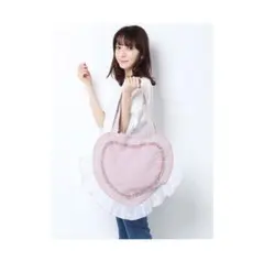 お値下げ＊merry jenny（メリージェニー）ハートフリルトート ピンクのサムネイル