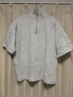 WYM ハーフジップ 半袖 スウェット グレー SMALL