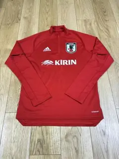 美品　adidas サッカー日本代表　トレーニングウェア　シャツ　ハーフジップ