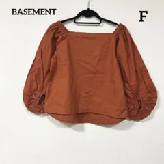 BASEMENT 綿100% バルーンスリーブ オフショルダー ブラウス