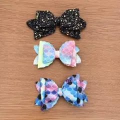 新品未使用＊リボンヘアクリップアクセサリー3個セット