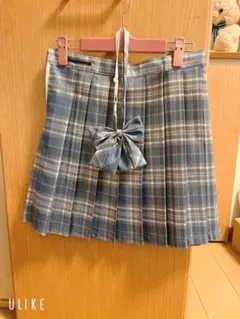 制服スカート チェック柄 プリーツスカート リボン jk コスプレ