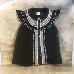 axes femme kids アクシーズファム フリルブラウス 140ブラック