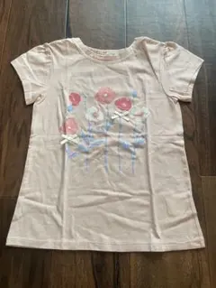 新品 ラブアンドピースアンドマネー 花柄リボン付きTシャツ 130のサムネイル