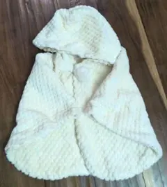 ミキハウス 雪の妖精みたいなフード付き ベビーポンチョ サイズ70-85