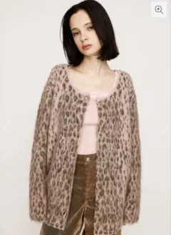 JQ LEOPARD カーディガン　ピンク