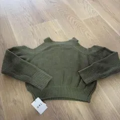 GRL オフショルダー ニット Fサイズ オリーブグリーン