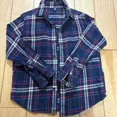 UNIQLO ネイビー レッド チェック柄長袖シャツ 120cm