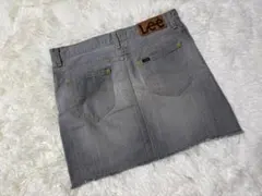 【美品】Lee ライダース ダメージ加工ショートスカート グレー フリンジ S