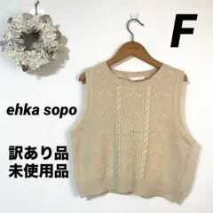 【訳あり品、未使用品】エヘカソポ　ehka sopo ポンポンニットベスト　Fのサムネイル