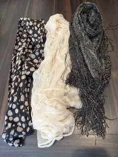 ストール3点セット（ドット柄・ラメ付き）