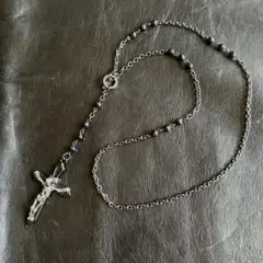 スカル ブラック 十字架 ネックレス