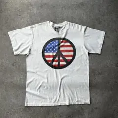 80s90s ピースマーク ヴィンテージtシャツ ライトピンク/ホワイト 
