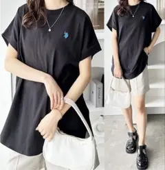 U.S. POLO ASSN フレンチスリーブ　Tシャツ　ブラック　Mサイズ