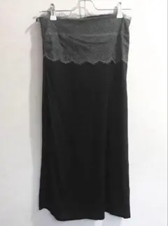 美品 IERI DESIGN PRODUCTS ベアトップワンピースM 黒グレー