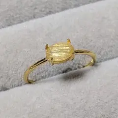宝石質ルチルクォーツAA++ ファセットカット フリーリング 天然石 指輪