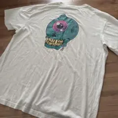 MISHIKAミシカ スカルデザイン Tシャツ ホワイト 一つ目鬼ホラー XL