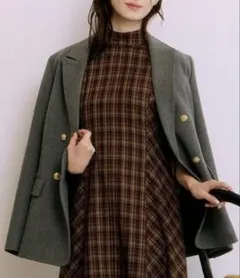 LILY BROWN（リリー ブラウン）ダブルブレストウールジャケット　GRY