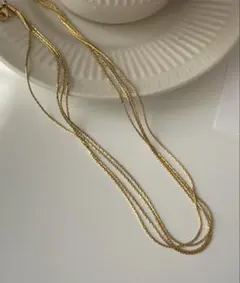 blackdia ocean 4連ネックレス ゴールド ステンレス