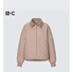 UNIQLO C パフテックブルゾン　ベージュ キルティングジャケット サイズL