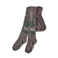 フェリシモ｜el:ment×山本祐布子 柄タイツ ブラウン