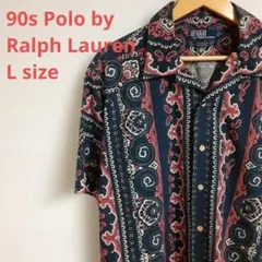 ラルフローレン VintageCamp 開襟シャツ バンダナ柄 ペイズリー柄 L
