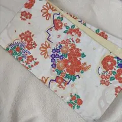 604-12　袋帯　二重太鼓　作り帯に変更可能　シルバー　金　華やか花柄 　全通