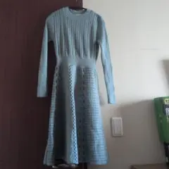 ★最終値下げ　アンドクチュール　 ニットワンピース 長袖 ライトブルー