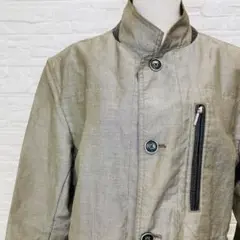 【005603】Hush Puppies ジャケット L 麻混 スタンドカラー