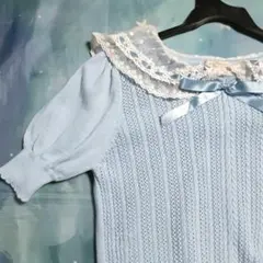 ​【美品】axes femme POETIQUE レース パフスリーブニット Mのサムネイル