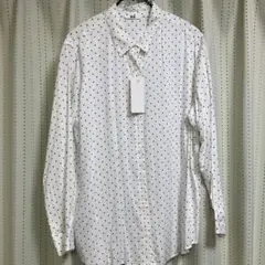UNIQLO レーヨン プリントブラウス 長袖 ドット XL