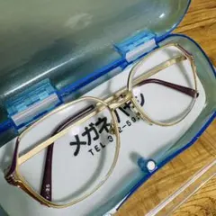 ヴィンテージ ゴールド メタルフレーム 大きめ メガネ ケース付