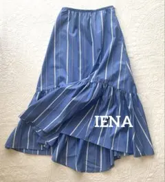 IÉNA リネンギャザーフレアスカート スカイブルー サイズ36 新品タグ 