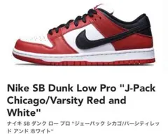 良品 NIKE SB ダンク ロー プロ ジェイパック シカゴ 28.5cm 2025年最新】Nike sb dunk low pro 