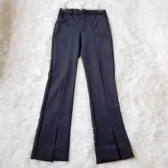 ザラ スラックス フレア スキニー スリット（XS）黒 ストレッチ 美シルエット