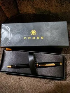 新品 CROSS ボールペン ブラック ゴールド 専用ケース付のサムネイル