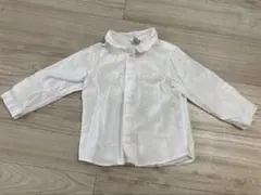 プチバトー　白いコットン長袖シャツ 24m 86cm 入園