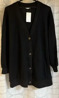 大きいサイズ　ニッセン　カーディガン　ブラック　3L ボタン