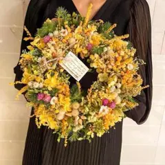 優しい夏色 ドライフラワーリース ナチュラルリース ピンク ベージュ