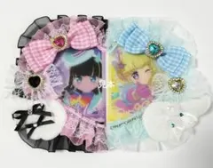 【B8】レースデコ 硬質ケース ピンク 水色 推し活 ガーリー