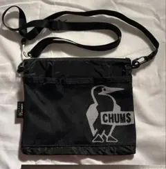 CHUMS ブラック ボディバッグ メッシュポケット付き　チャムス