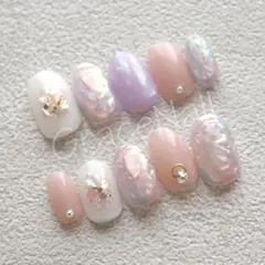 No.2214 現品販売！ネイルチップ　オーロラ/ニュアンス/シェル