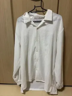 ホワイト 長袖シャツ